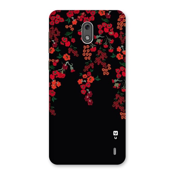Red Floral Pattern Back Case for Nokia 2