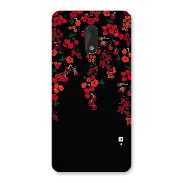 Red Floral Pattern Back Case for Nokia 6