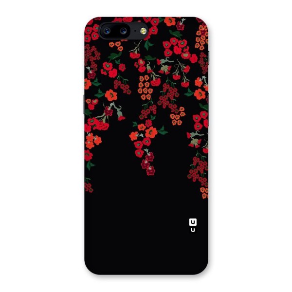 Red Floral Pattern Back Case for OnePlus 5