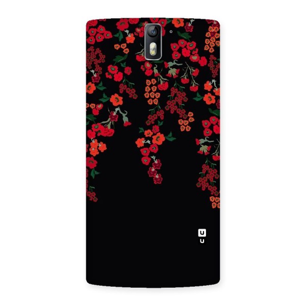 Red Floral Pattern Back Case for One Plus One