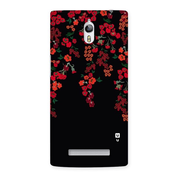 Red Floral Pattern Back Case for Oppo Find 7