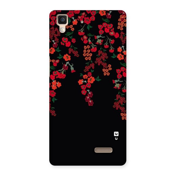 Red Floral Pattern Back Case for Oppo R7