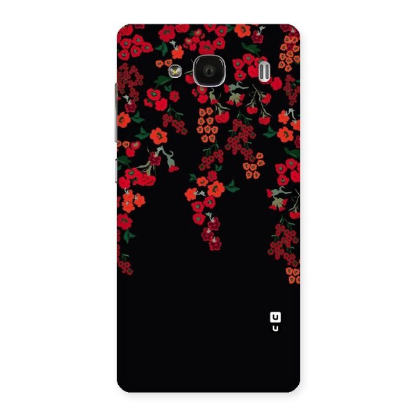 Red Floral Pattern Back Case for Redmi 2 Prime