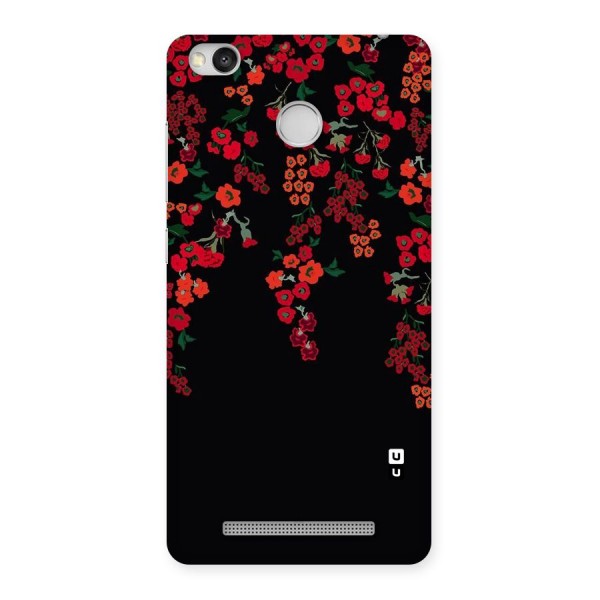 Red Floral Pattern Back Case for Redmi 3S Prime