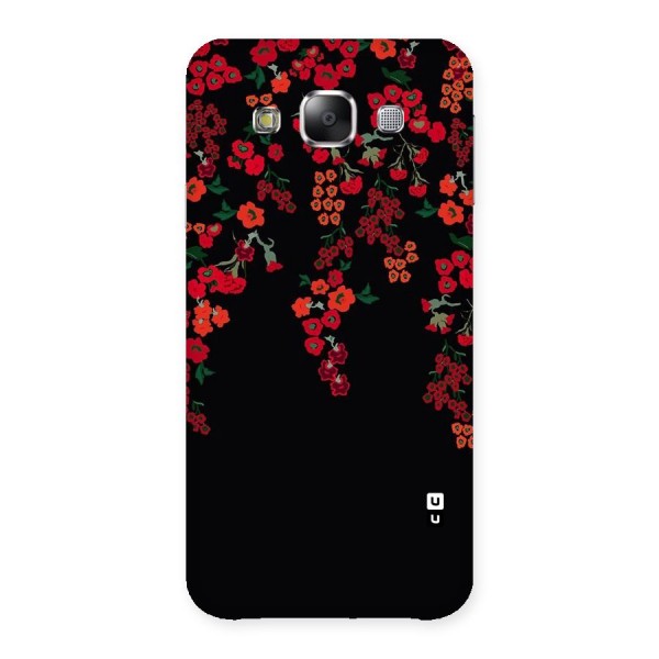 Red Floral Pattern Back Case for Samsung Galaxy E5