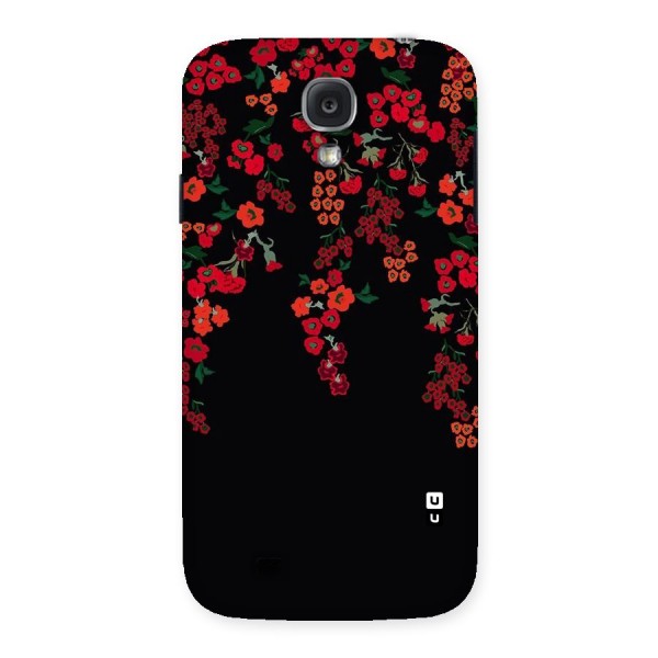 Red Floral Pattern Back Case for Samsung Galaxy S4
