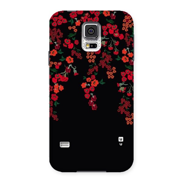 Red Floral Pattern Back Case for Samsung Galaxy S5