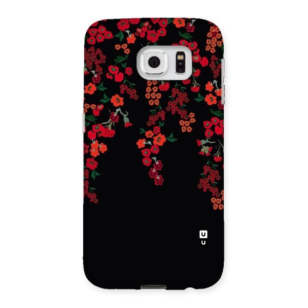 Red Floral Pattern Back Case for Samsung Galaxy S6