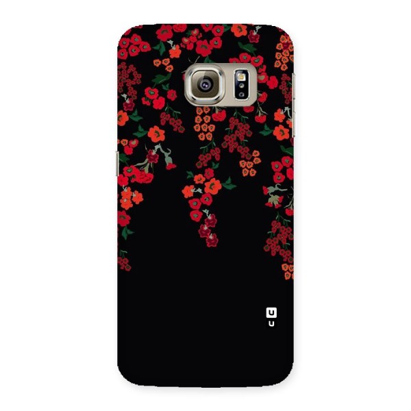 Red Floral Pattern Back Case for Samsung Galaxy S6 Edge