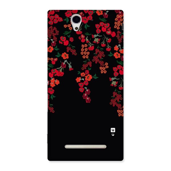 Red Floral Pattern Back Case for Sony Xperia C3