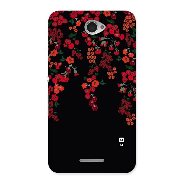 Red Floral Pattern Back Case for Sony Xperia E4