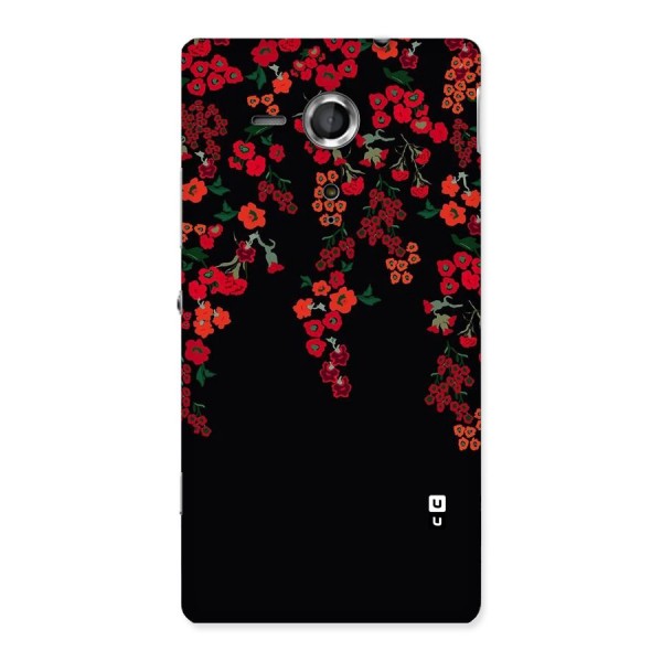 Red Floral Pattern Back Case for Sony Xperia SP