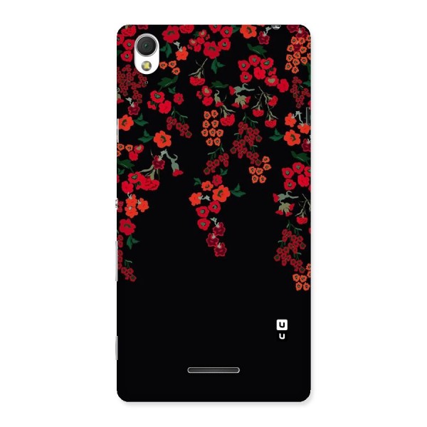 Red Floral Pattern Back Case for Sony Xperia T3