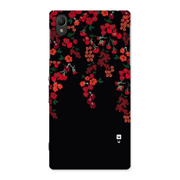 Red Floral Pattern Back Case for Sony Xperia Z1
