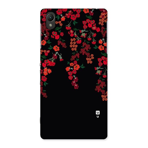 Red Floral Pattern Back Case for Sony Xperia Z2