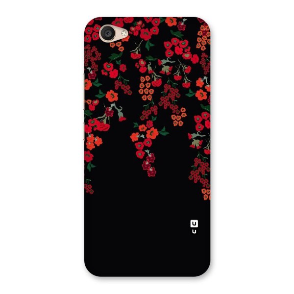 Red Floral Pattern Back Case for Vivo V5 Plus
