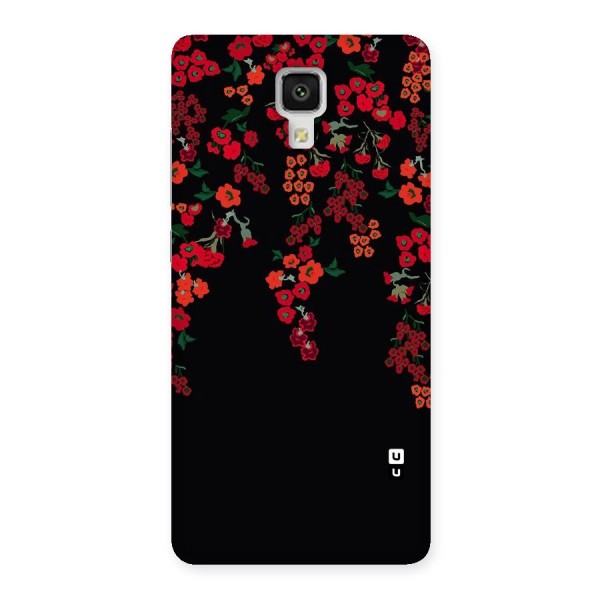 Red Floral Pattern Back Case for Xiaomi Mi 4