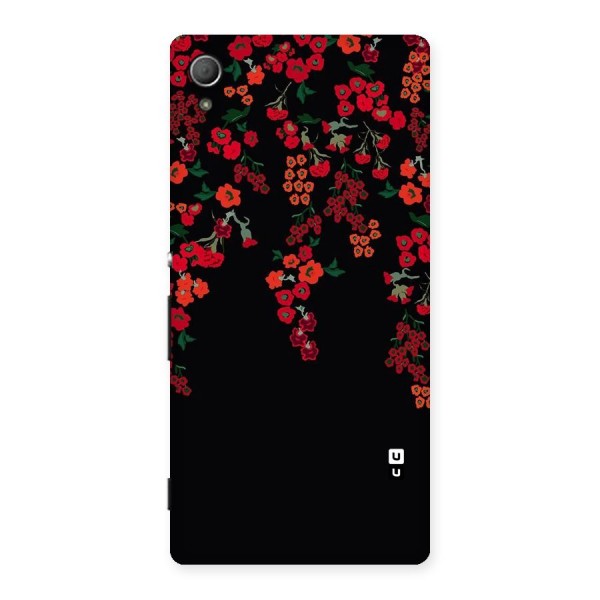 Red Floral Pattern Back Case for Xperia Z3 Plus