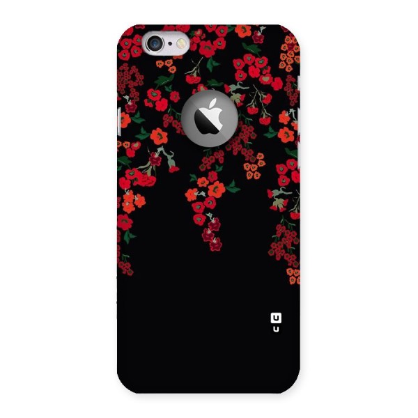 Red Floral Pattern Back Case for iPhone 6 Logo Cut