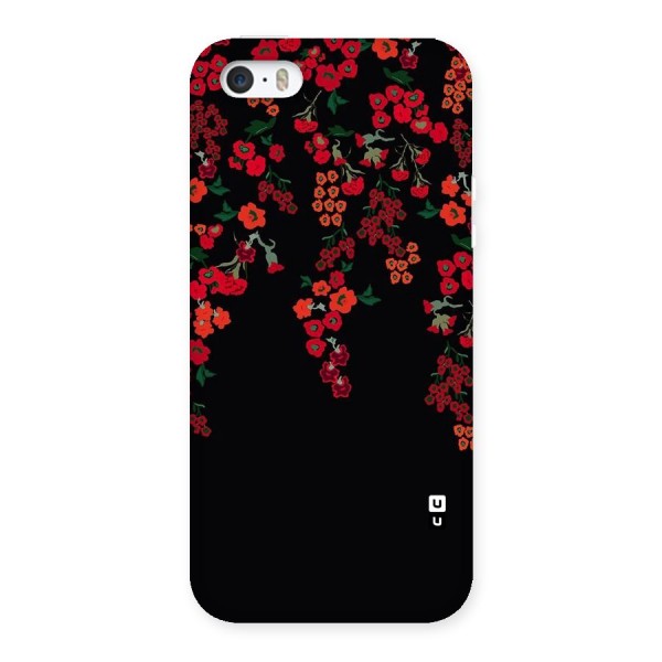 Red Floral Pattern Back Case for iPhone SE