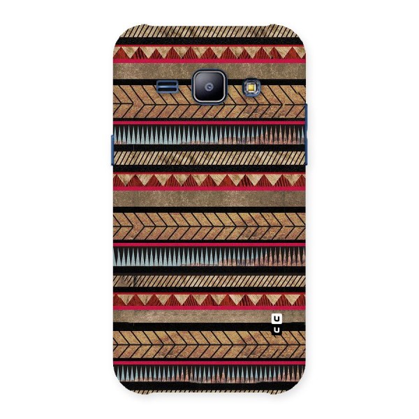 Red Indie Pattern Back Case for Galaxy J1