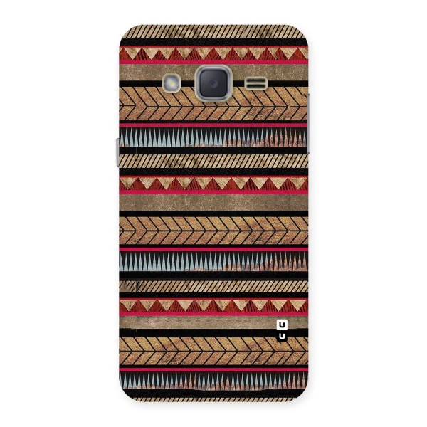 Red Indie Pattern Back Case for Galaxy J2