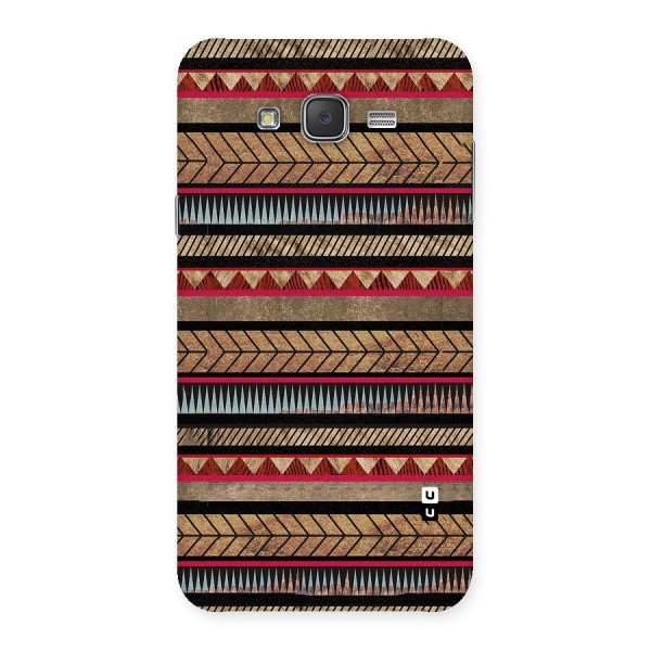 Red Indie Pattern Back Case for Galaxy J7