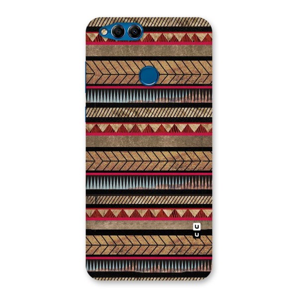Red Indie Pattern Back Case for Honor 7X