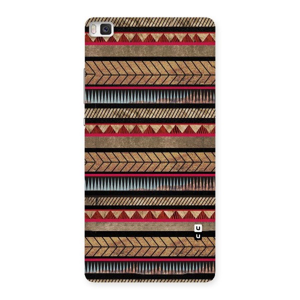 Red Indie Pattern Back Case for Huawei P8