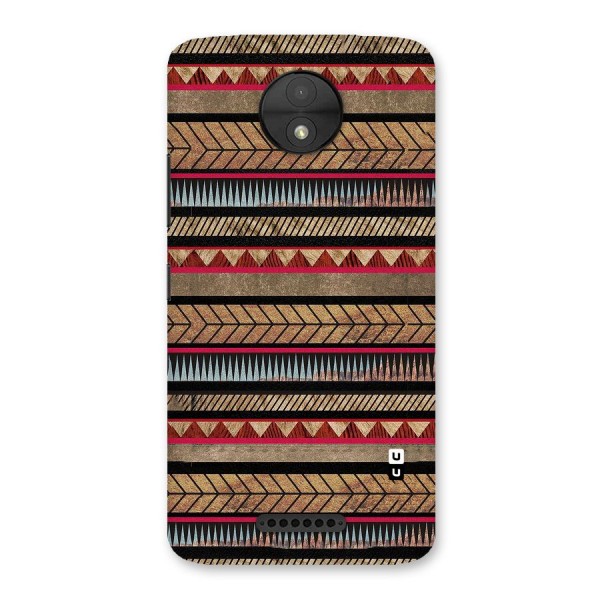 Red Indie Pattern Back Case for Moto C