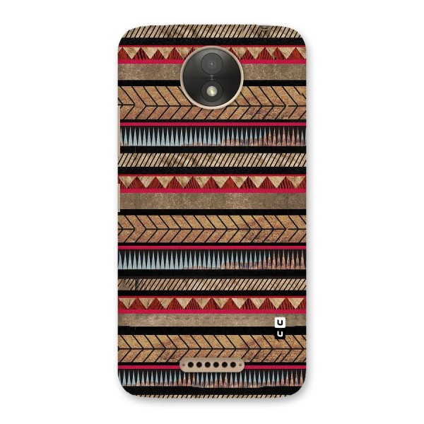 Red Indie Pattern Back Case for Moto C Plus