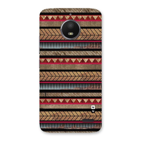 Red Indie Pattern Back Case for Moto E4