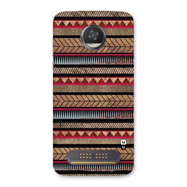 Red Indie Pattern Back Case for Moto Z2 Play