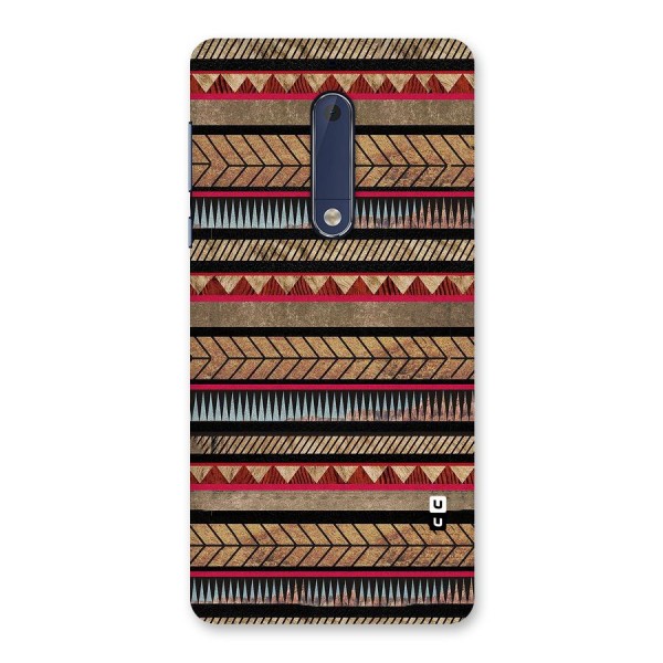 Red Indie Pattern Back Case for Nokia 5