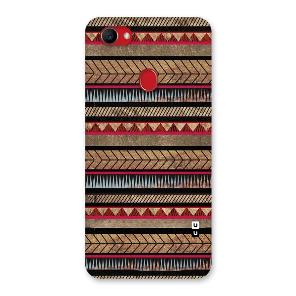 Red Indie Pattern Back Case for Oppo F7