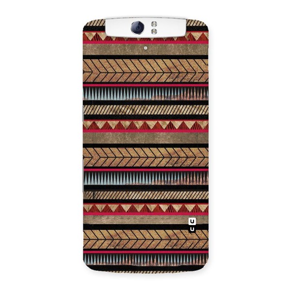 Red Indie Pattern Back Case for Oppo N1