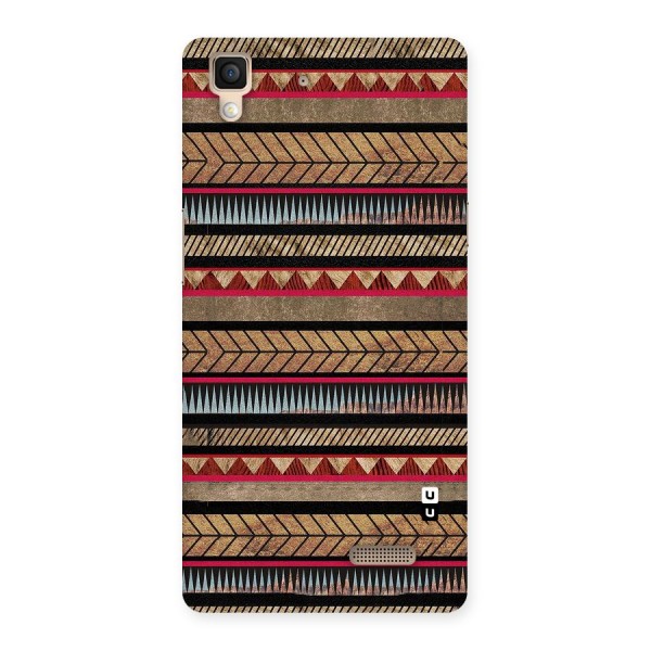 Red Indie Pattern Back Case for Oppo R7
