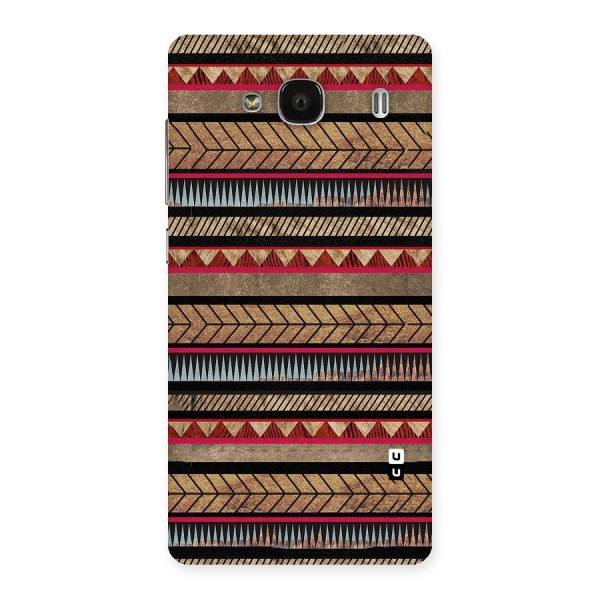 Red Indie Pattern Back Case for Redmi 2