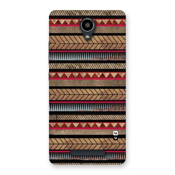 Red Indie Pattern Back Case for Redmi Note 2