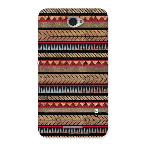 Red Indie Pattern Back Case for Sony Xperia E4