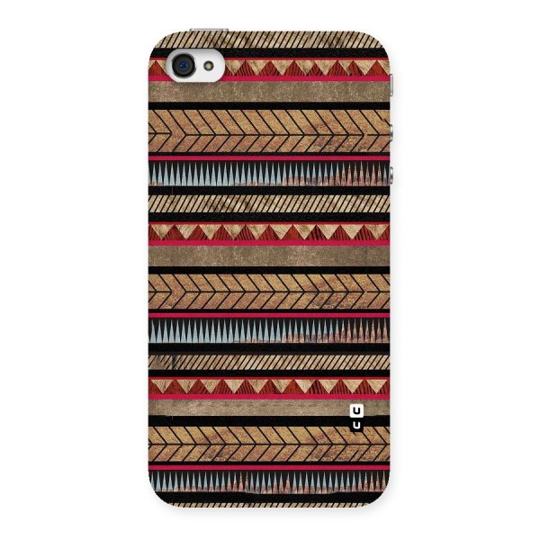 Red Indie Pattern Back Case for iPhone 4 4s