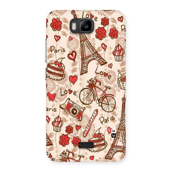 Red Peach City Back Case for Honor Bee