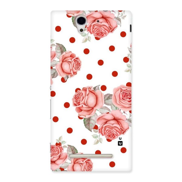 Red Peach Shade Flowers Back Case for Sony Xperia C3
