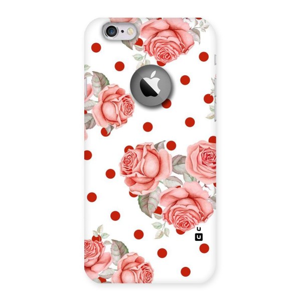 Red Peach Shade Flowers Back Case for iPhone 6 Logo Cut