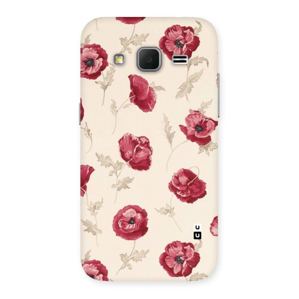 Red Rose Floral Art Back Case for Galaxy Core Prime