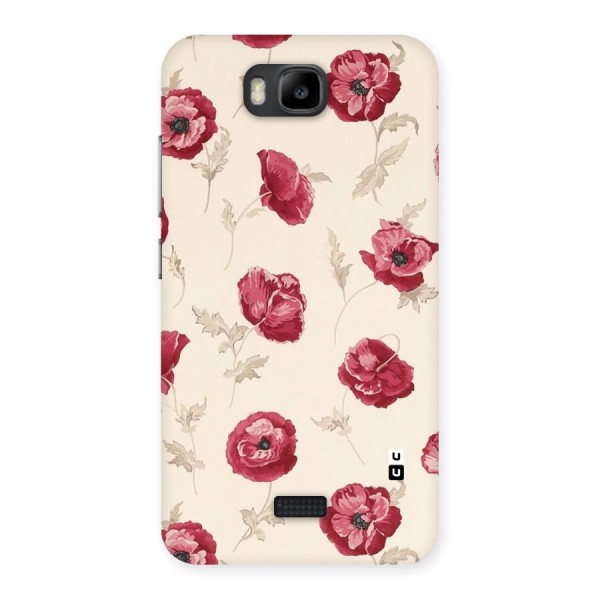 Red Rose Floral Art Back Case for Honor Bee