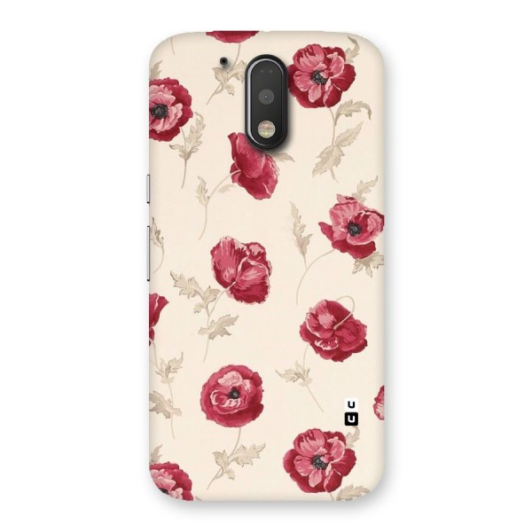 Red Rose Floral Art Back Case for Motorola Moto G4 Plus