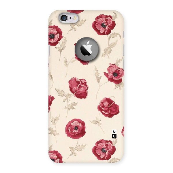 Red Rose Floral Art Back Case for iPhone 6 Logo Cut