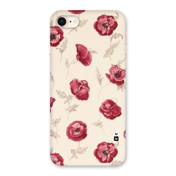 Red Rose Floral Art Back Case for iPhone 8