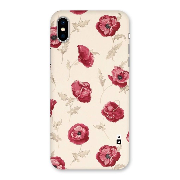 Red Rose Floral Art Back Case for iPhone X